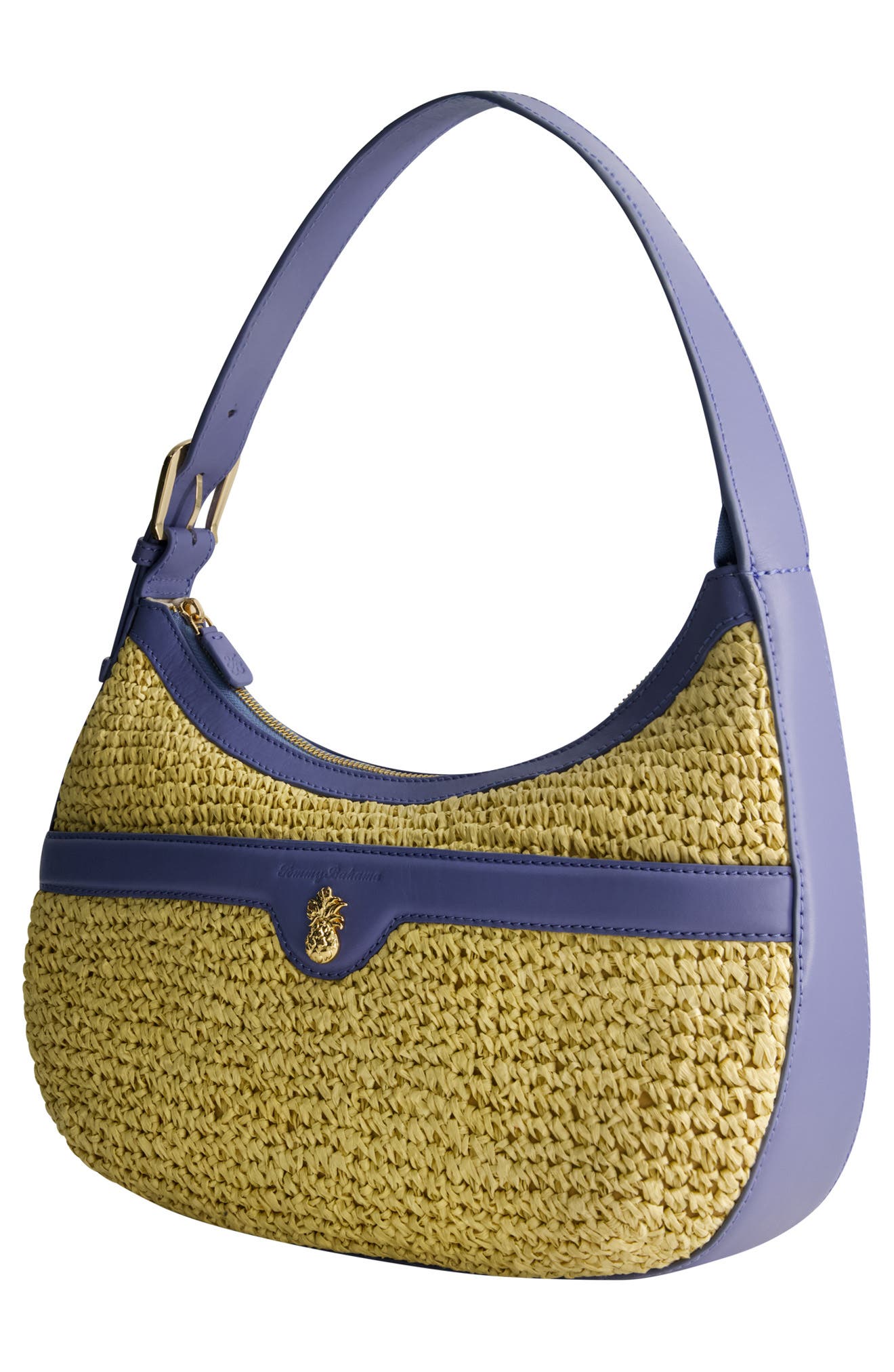 Soft Straw Zip-Top Hobo, Alternate, color, BLUE