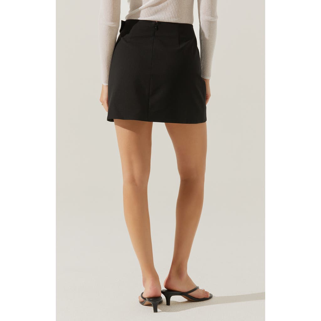Astr The Label Sevyn Buckle Faux Wrap Miniskirt In Black