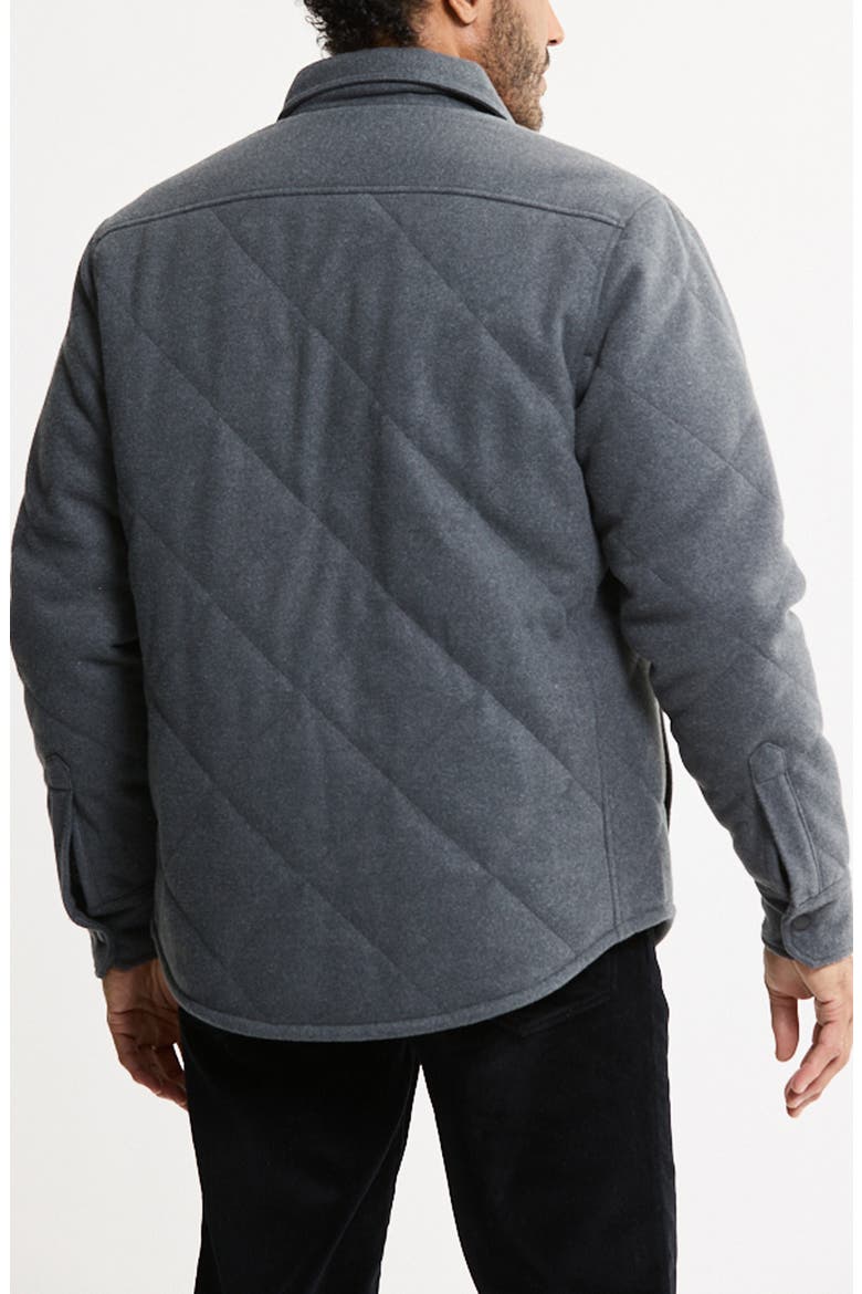 Quilted Brushed Knit Shirt Jacket, Alternate, color, GREY