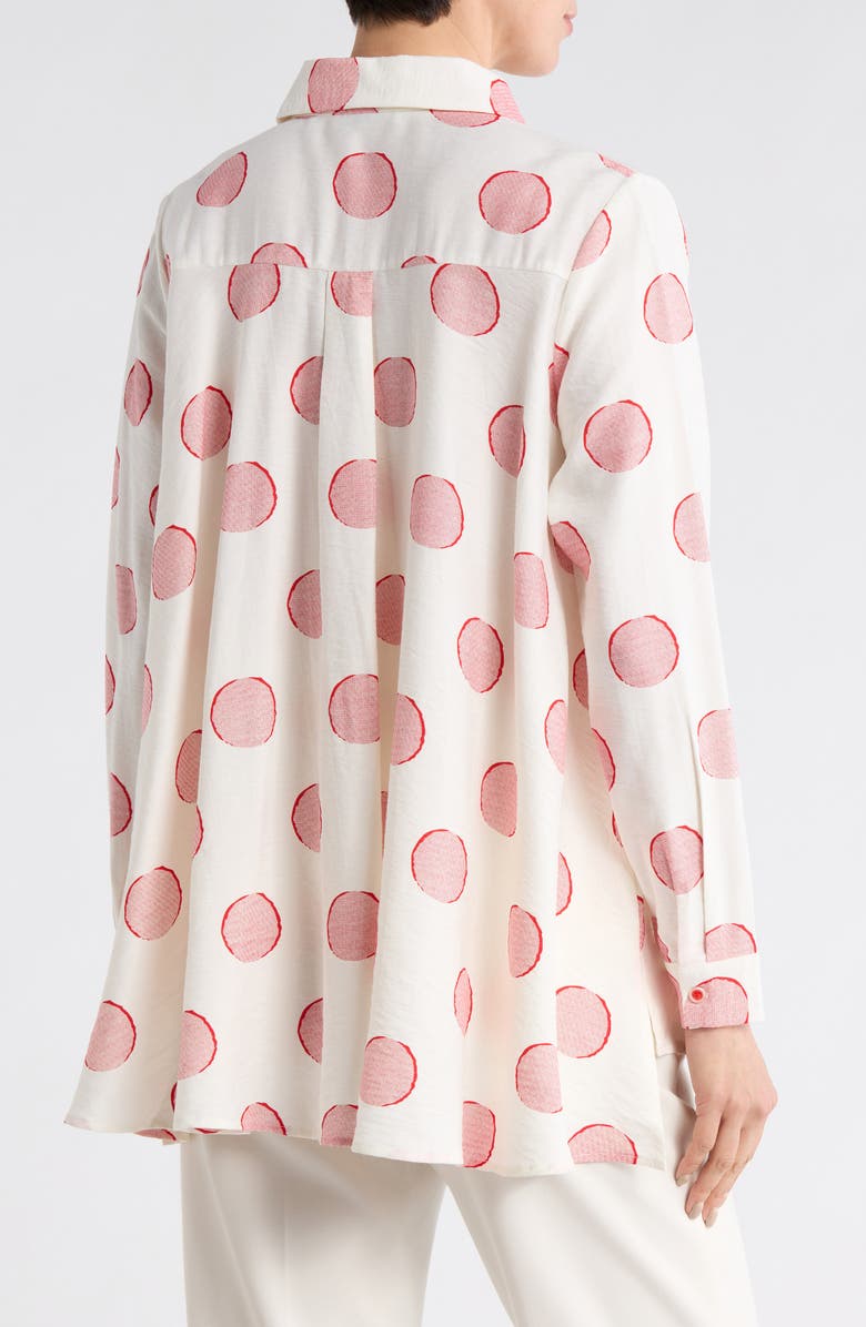 PATRIZIA LUCA Dot Button Down Shirt, Alternate, color, Red