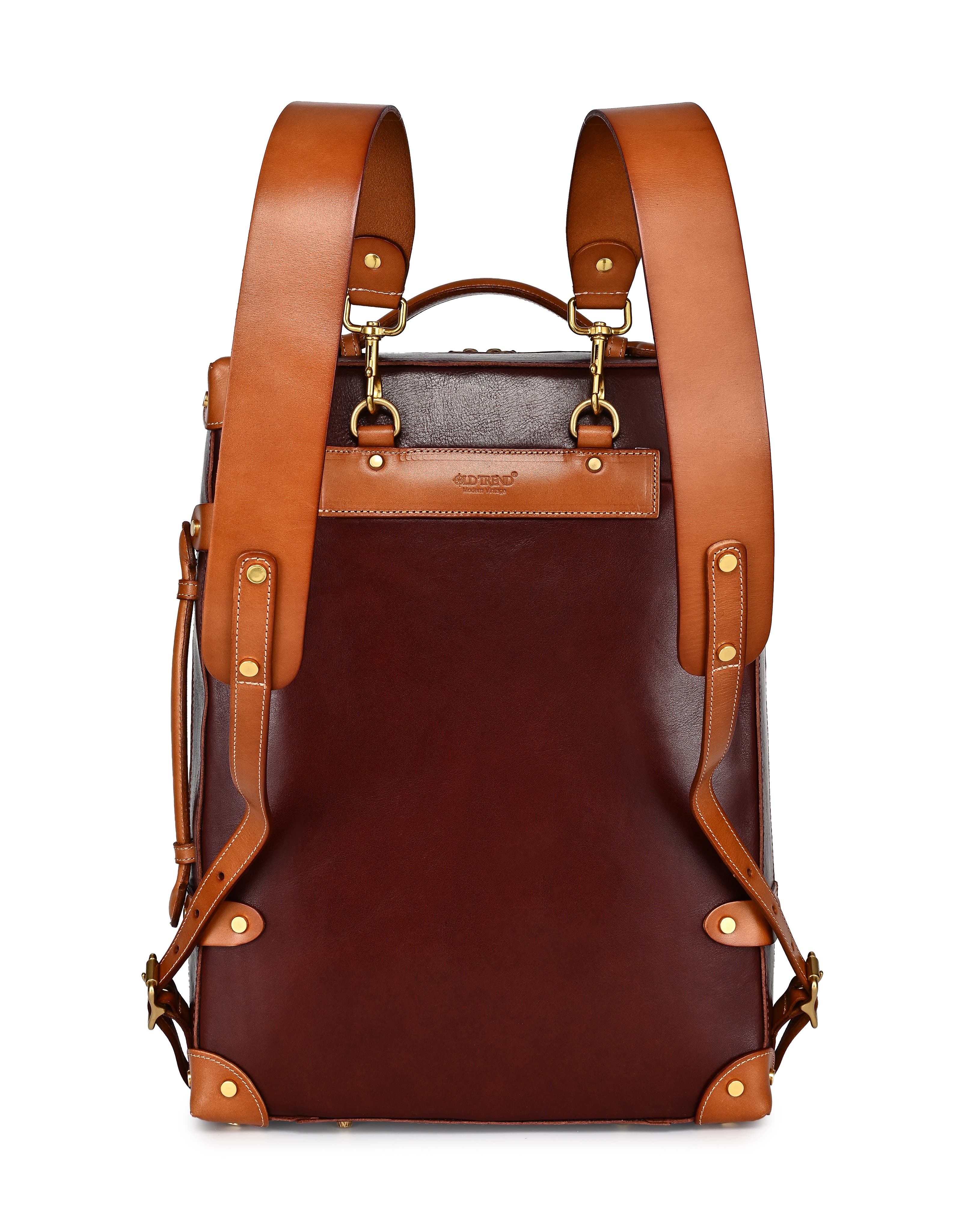 OLD TREND Speedwell Small Leather Trunk Backpack, Alternate, color, Brown
