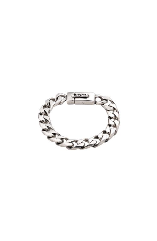 Unode50 Sterling Silver-plated Metal Medium Treaded Bearded Chain Bracelet In Metallic