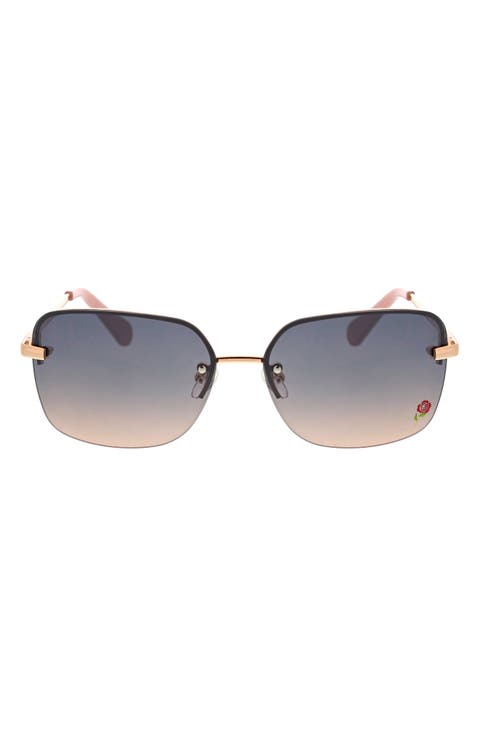 61mm Rimless Rectangle Sunglasses