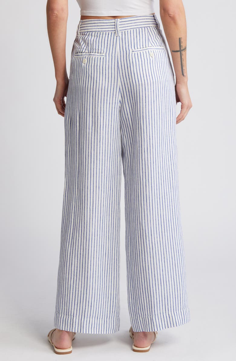 Madewell The Harlow Wide Leg Linen Pants, Alternate, color, Bluestone