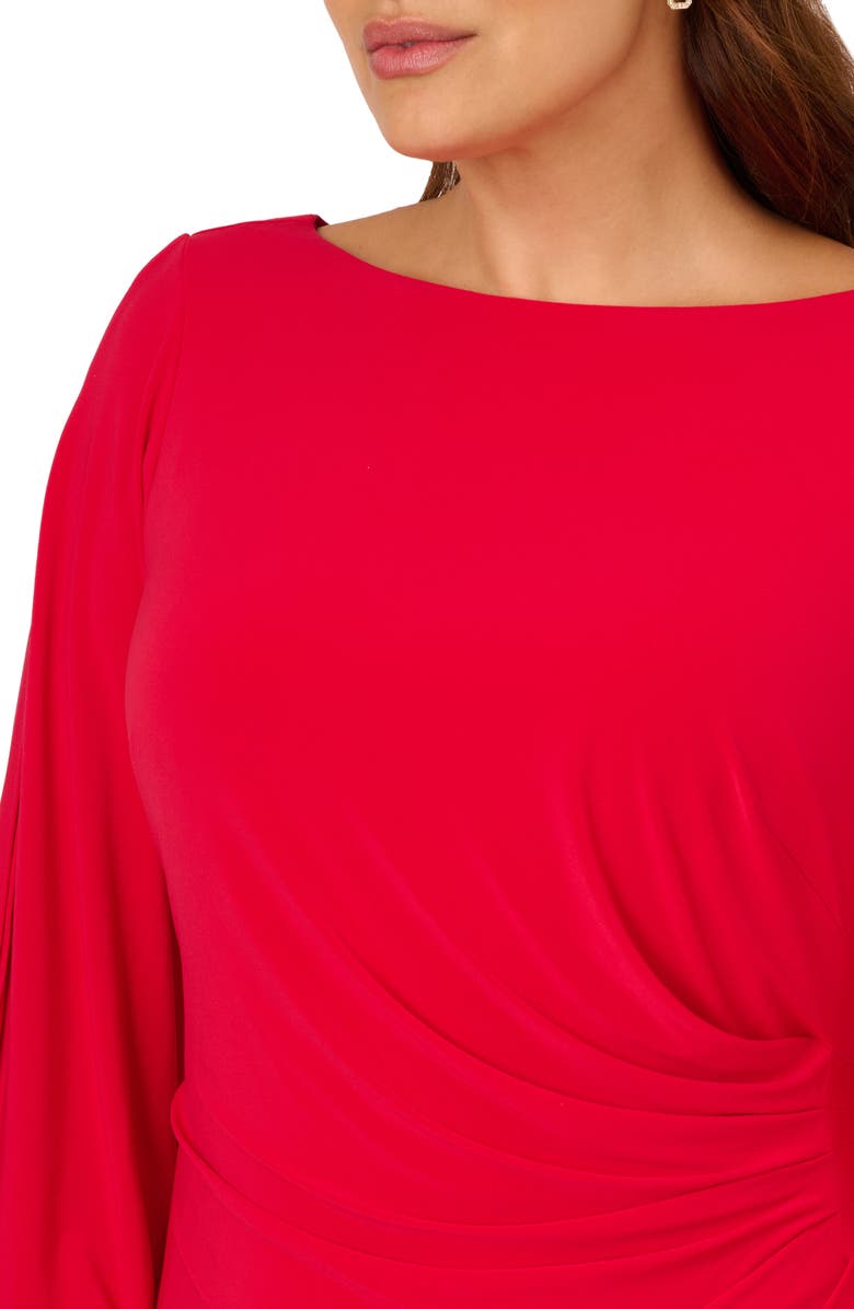 Adrianna Papell Beaded Cuff Long Sleeve Cocktail Dress, Alternate, color, 