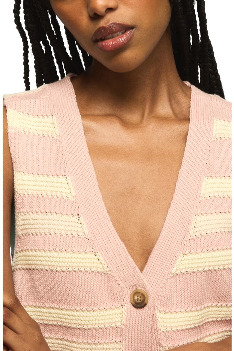 Stripe Sweater Vest, Alternate, color, ROSE SMOKE