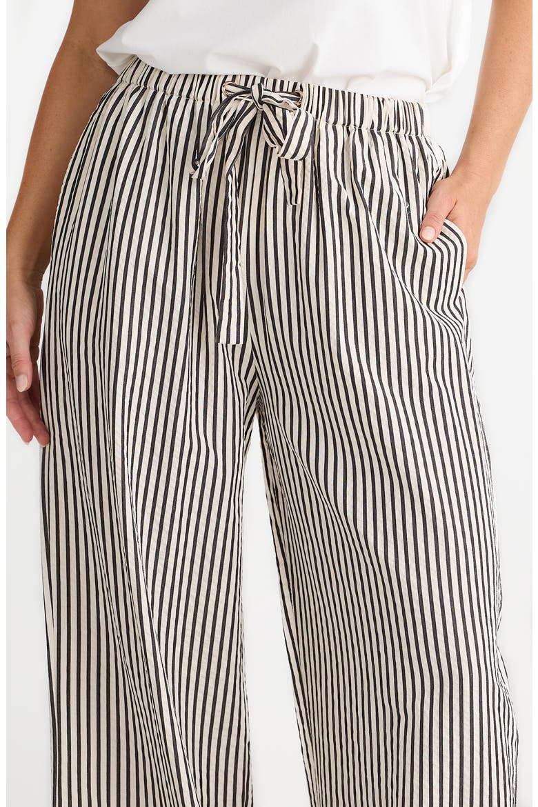Portia Stripe Drawstring Pants, Alternate, color, WHITE W BLACK STRIPE