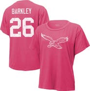 Majestic Threads Women's Majestic Threads Saquon Barkley Pink Philadelphia Eagles Name & Number T-Shirt
