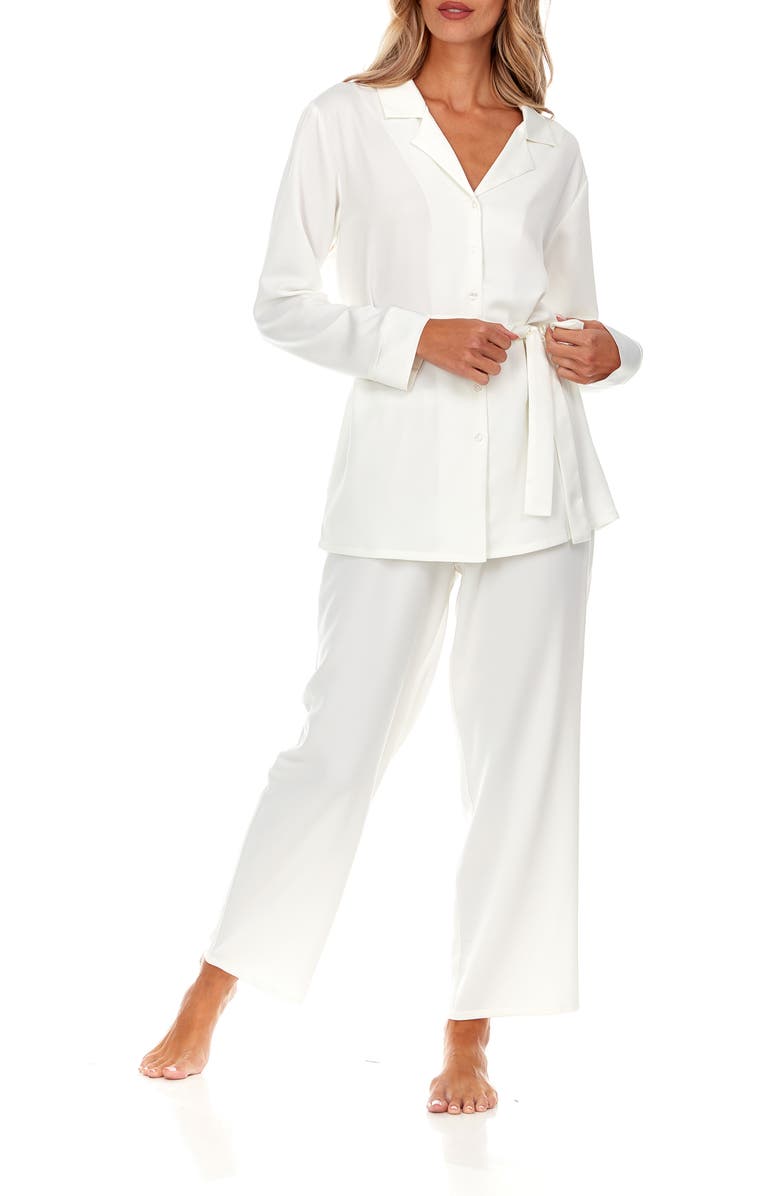 Flora By Flora Nikrooz Hazel Hammered Satin Pajamas, Alternate, color, 