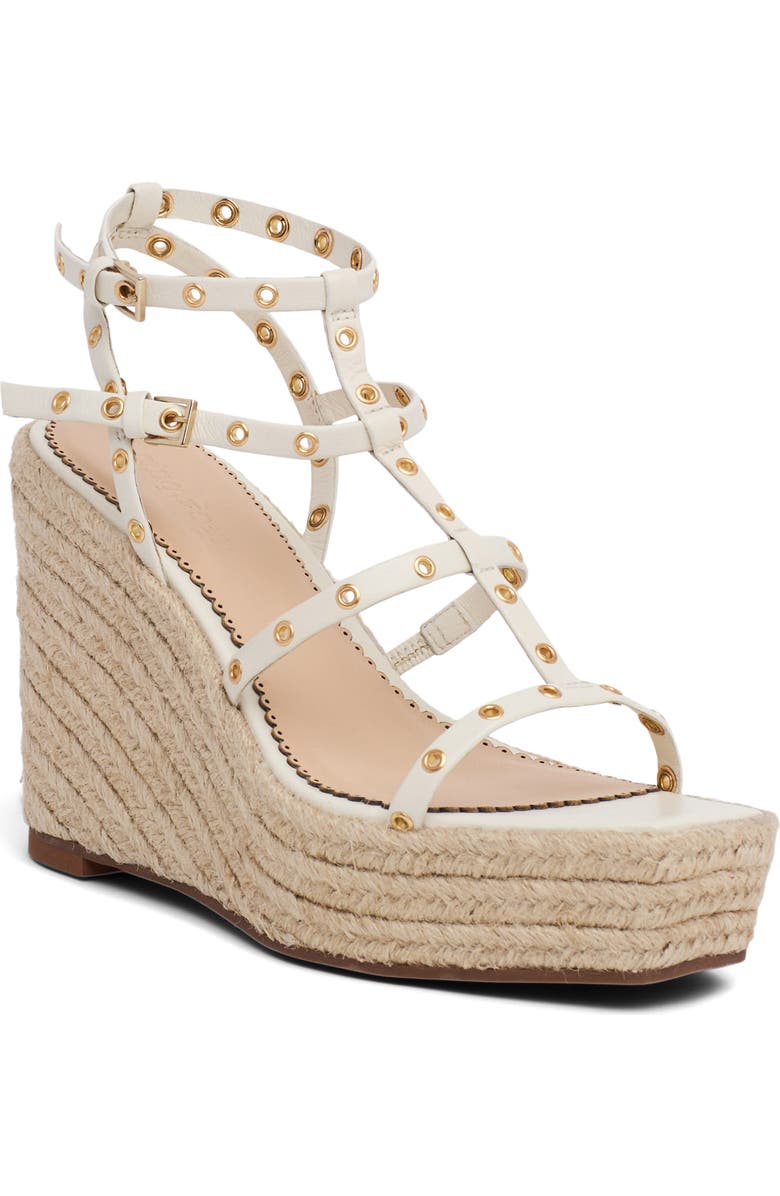 Cinq à Sept Norah Grommet Espadrille Wedge, Main, color, Ivory