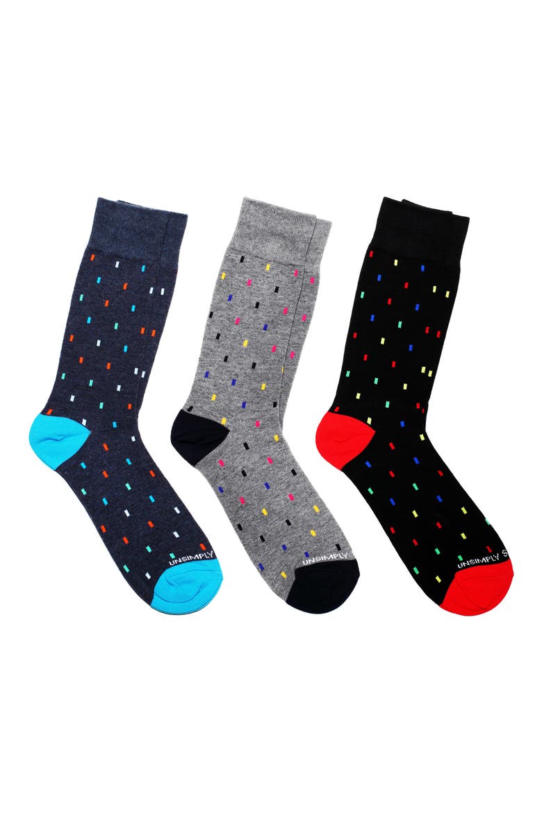 Assorted 3-Pack of Crew Socks, Main, color, BLUE MULTI