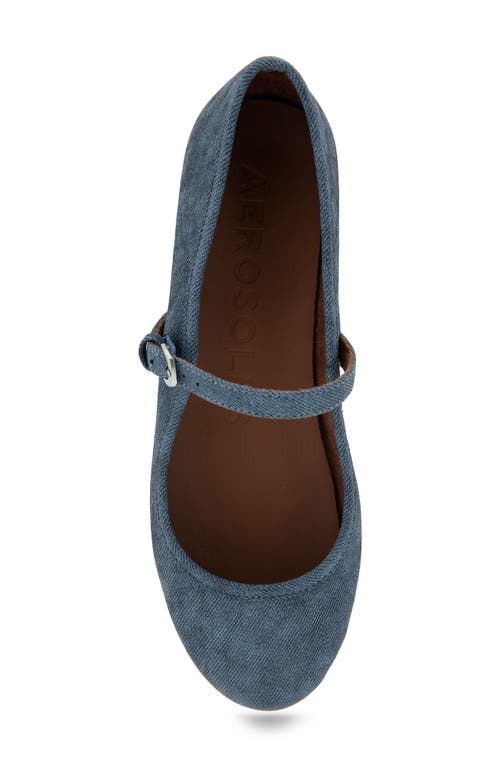 Shop Aerosoles Baylee Mesh Mary Jane Flat In Denim Faux Leather