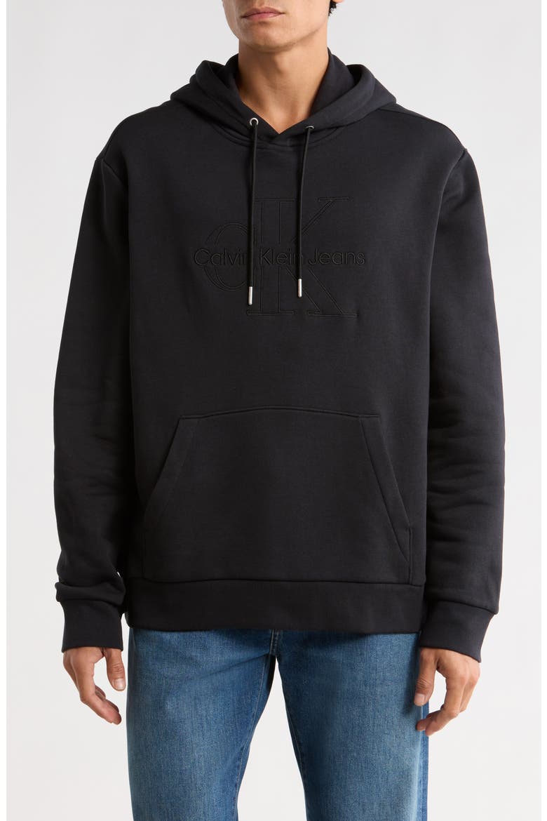 Tonal Logo Hoodie, Main, color, BLACK BEAUTY