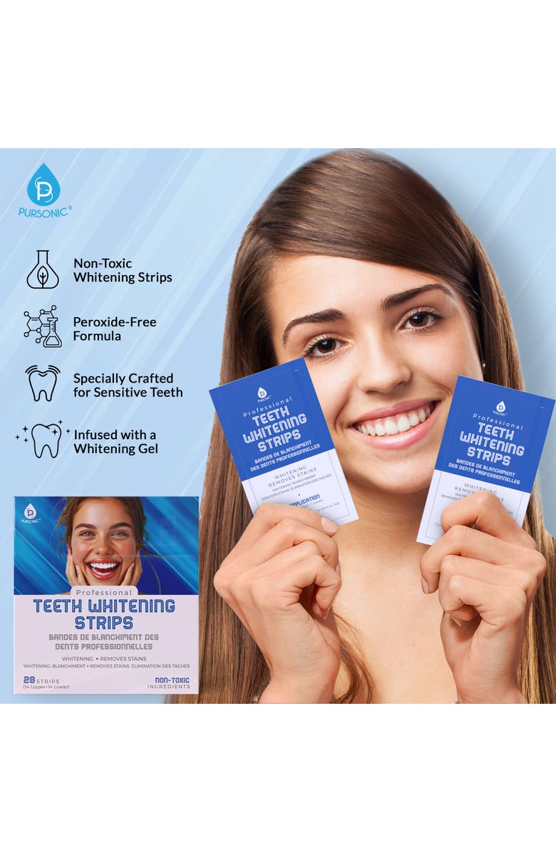 PURSONIC Ultimate Smile Brightening Kit Rotary Electric Toothbrush, UV Sterilizer, V34 Serum, Whitening Strips, & Pens, Alternate, color, White