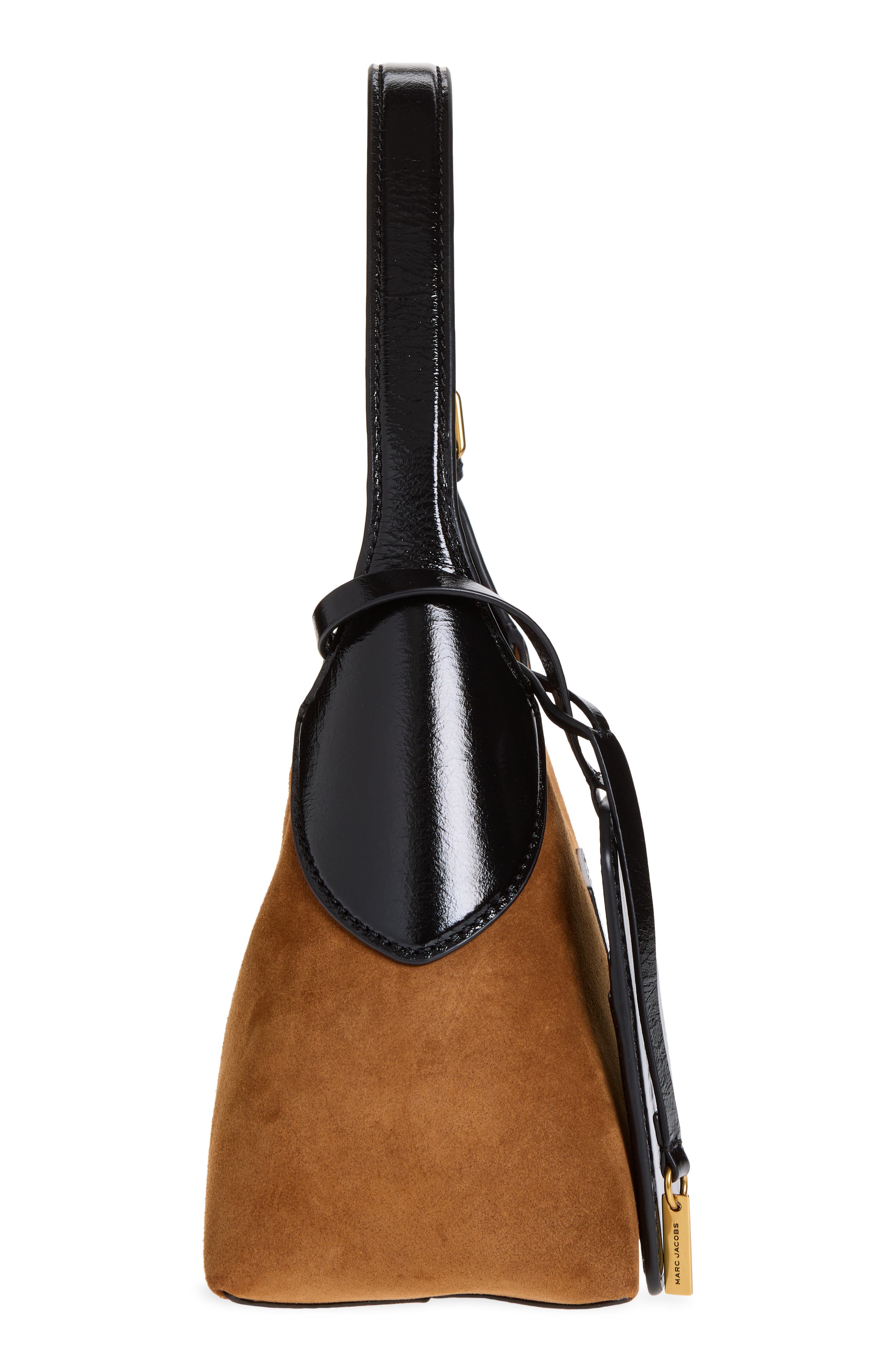 The Small Suede Belted Sack Bag, Alternate, color, COPPER
