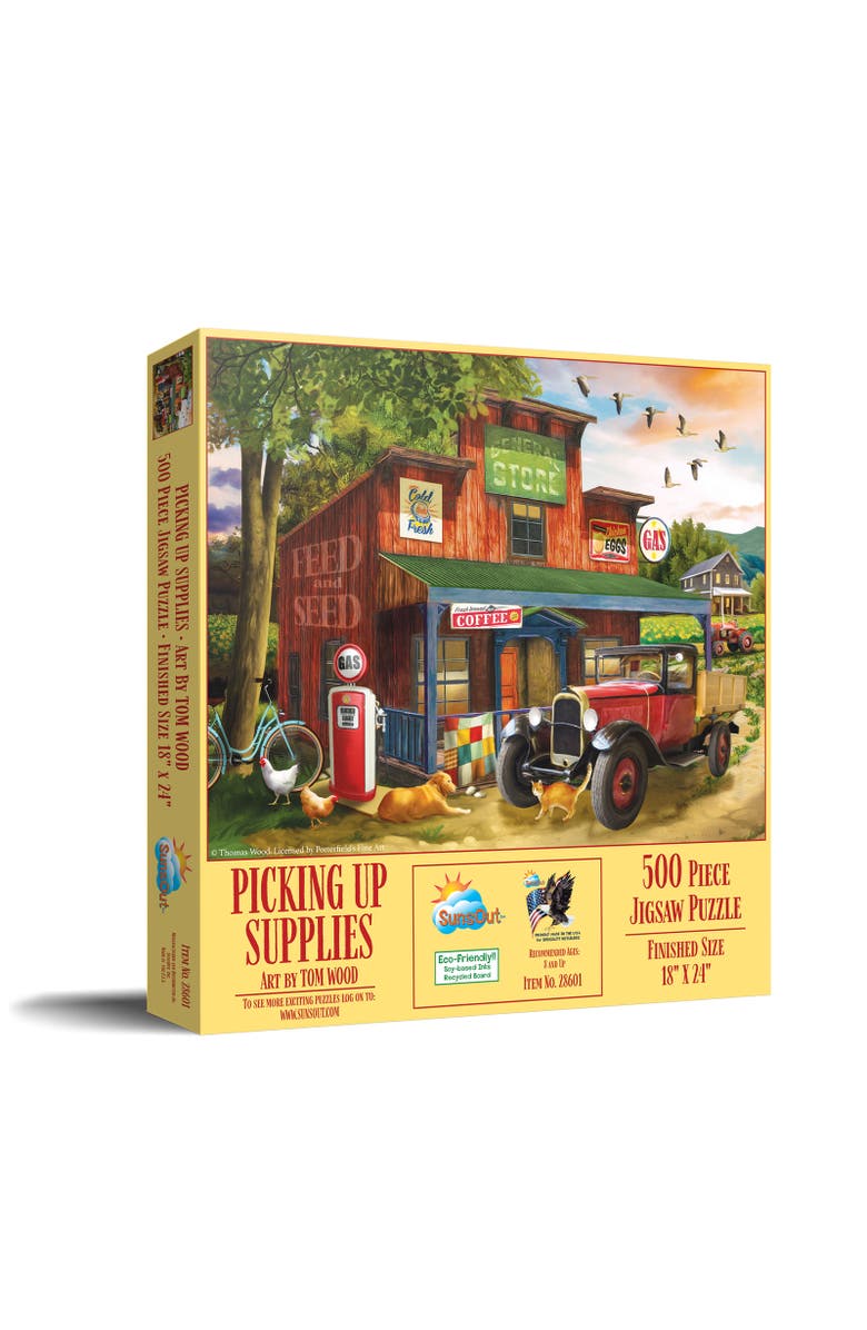 Sunsout Picking Up Supplies 500 piece Jigsaw Puzzle for Adults, Main, color, Multicolor