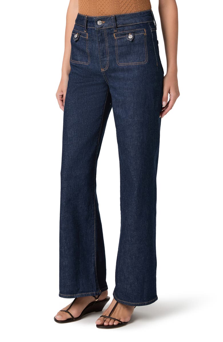 PAIGE Anessa Button Pocket High Waist Wide Leg Jeans, Alternate, color, Amora