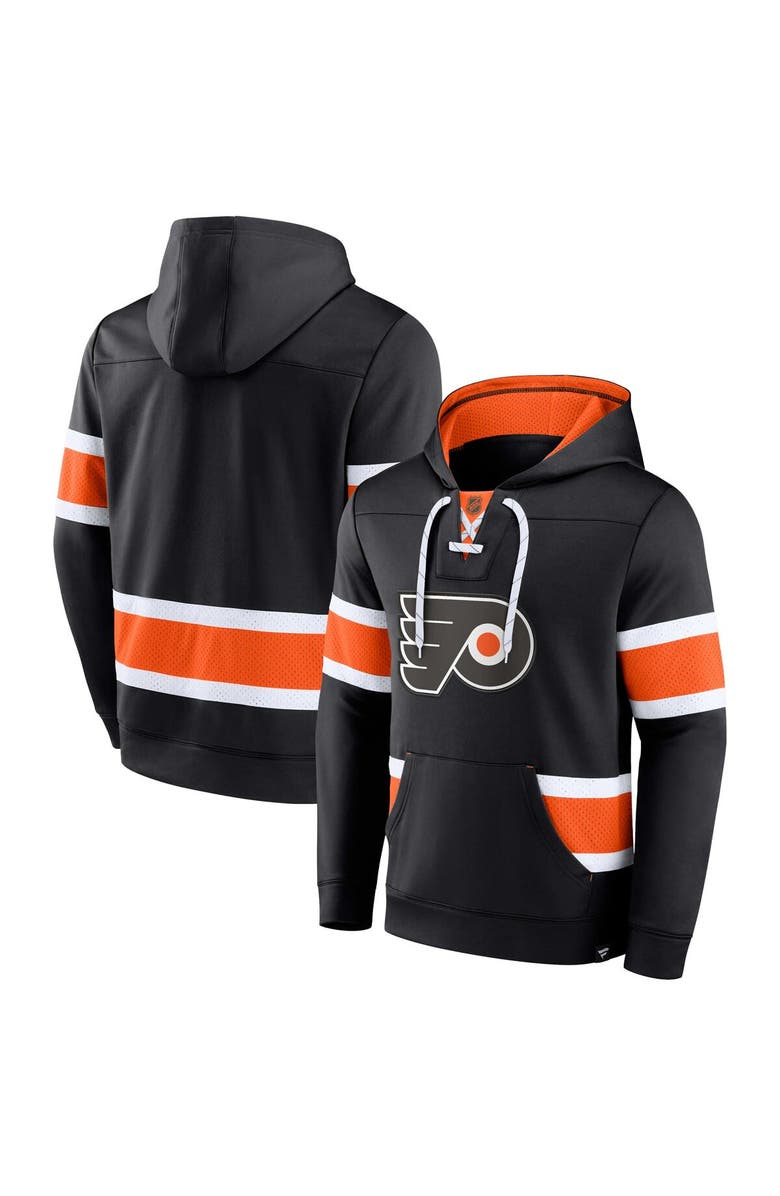 FANATICS Men's Fanatics Branded Black Philadelphia Flyers Powerplay Warrior Pullover Hoodie, Main, color, 