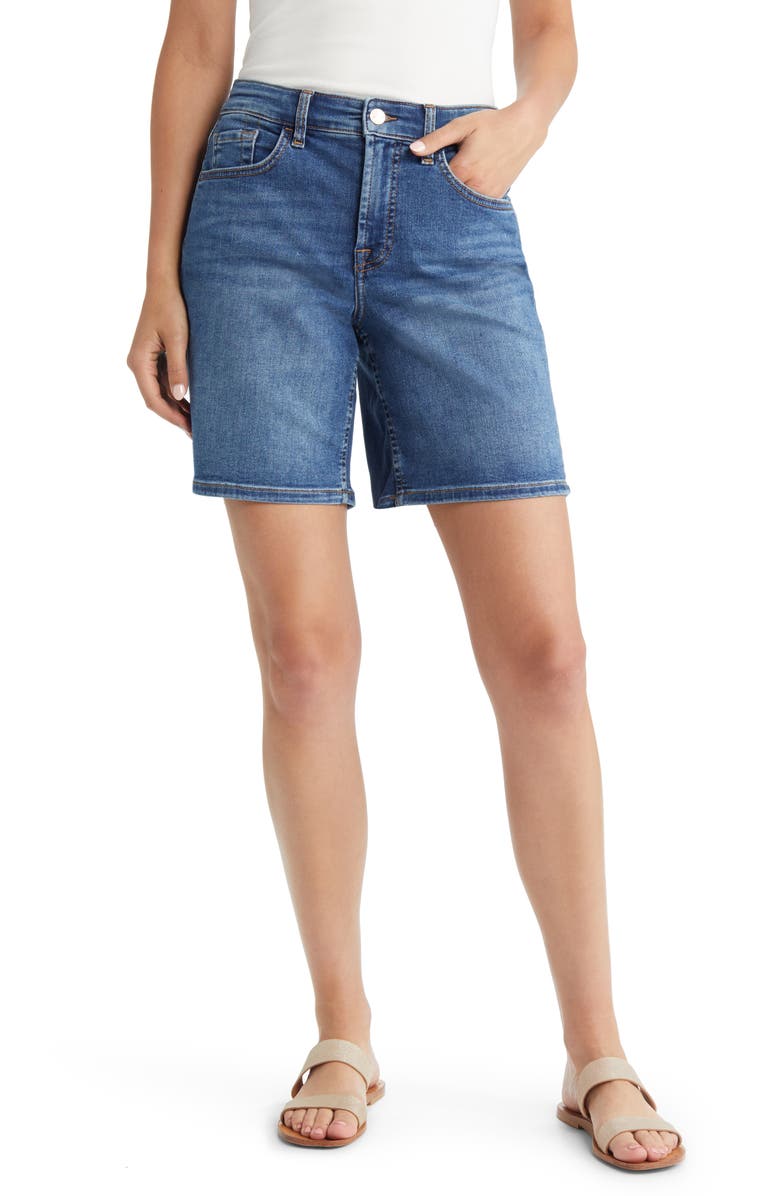 JEN7 by 7 For All Mankind Boyfriend Mid Thigh Denim Shorts, Main, color, 