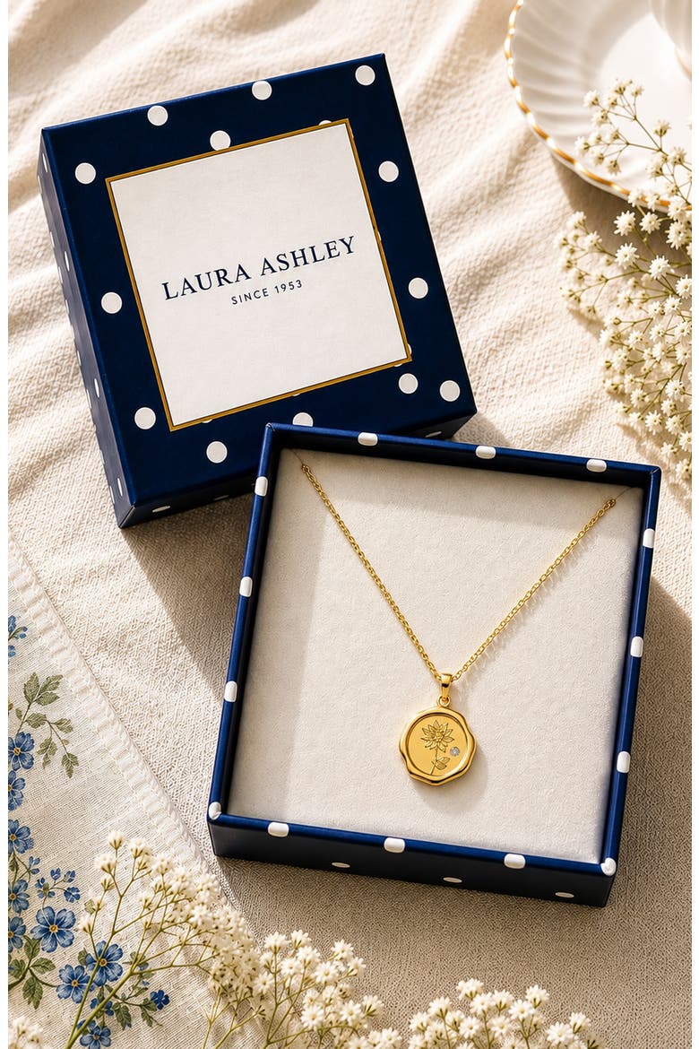Peony Good Fortune Pendant Necklace, Alternate, color, CLEAR/ GOLD
