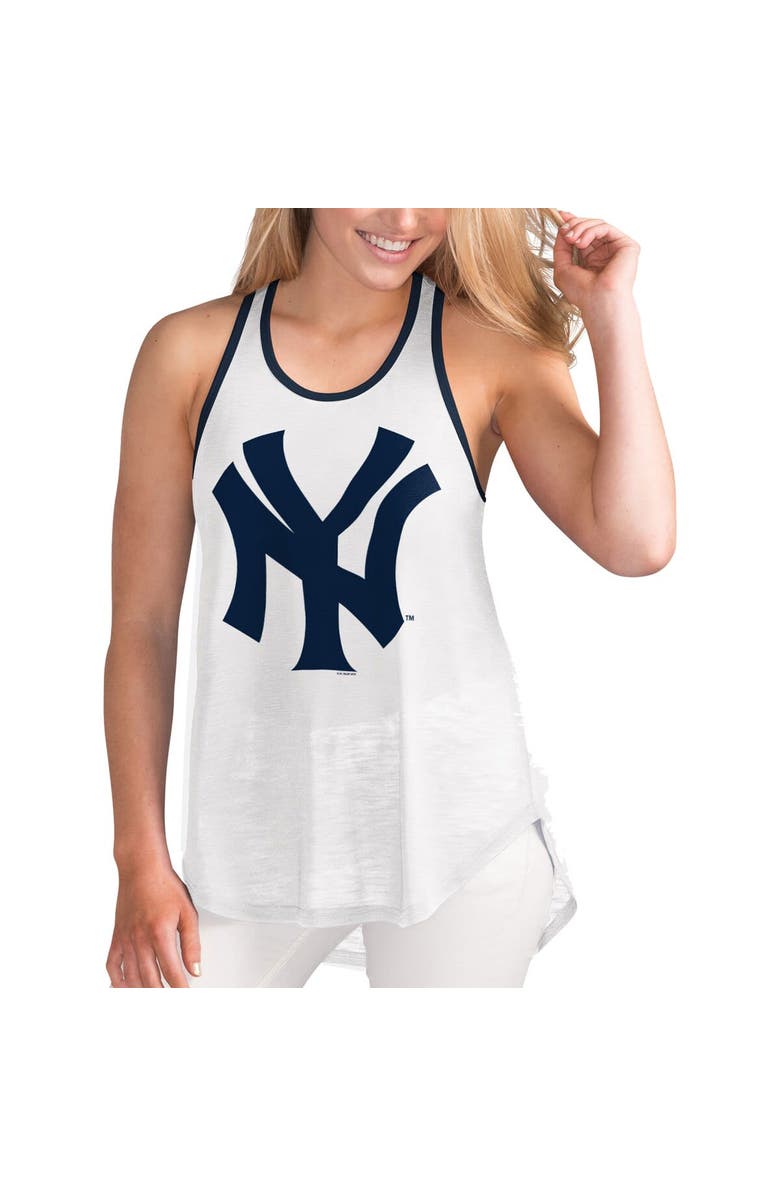 G-III 4HER BY CARL BANKS Women's G-III 4Her by Carl Banks White New York Yankees Tater Racerback Tank Top, Alternate, color, 