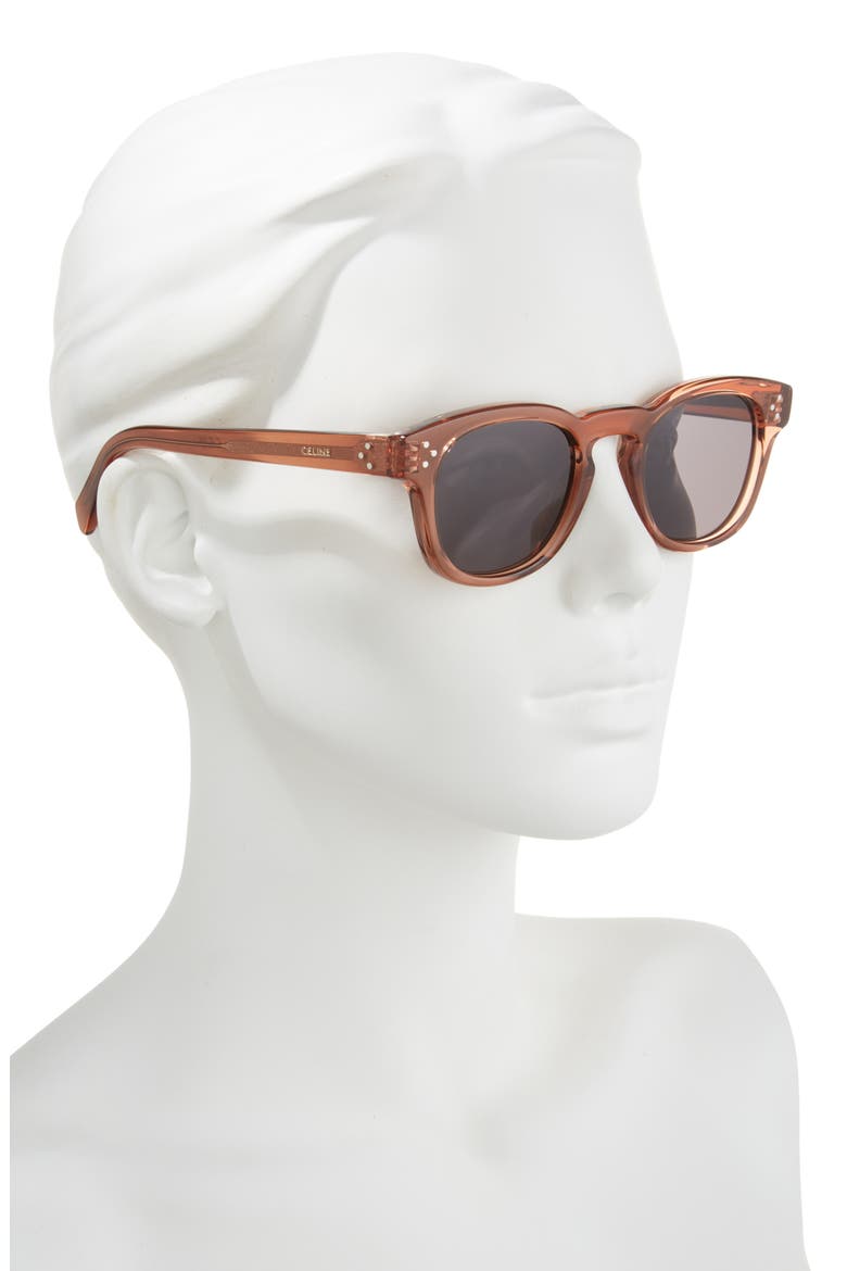 Bold 3 Dots 49mm Square Sunglasses, Alternate, color, ORANGE/ SMOKE