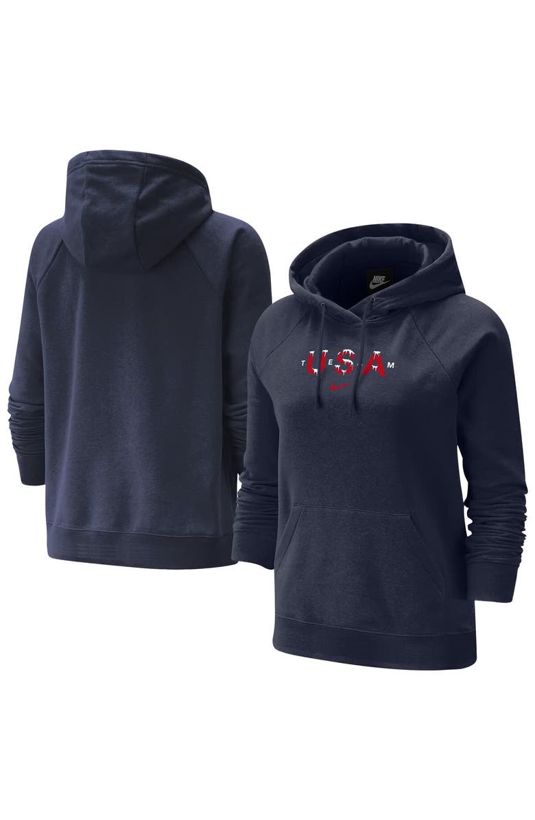 Nike Women's Nike Navy Team USA Snow Varsity Raglan Tri-Blend Hoodie, Main, color, Navy