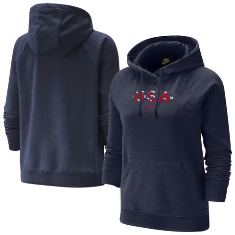 Women's Nike Navy Team USA Snow Varsity Raglan Tri-Blend Hoodie