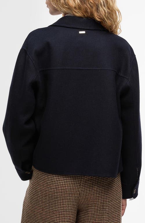 Barbour Ashdon Double Face Wool Blend Overshirt In Black