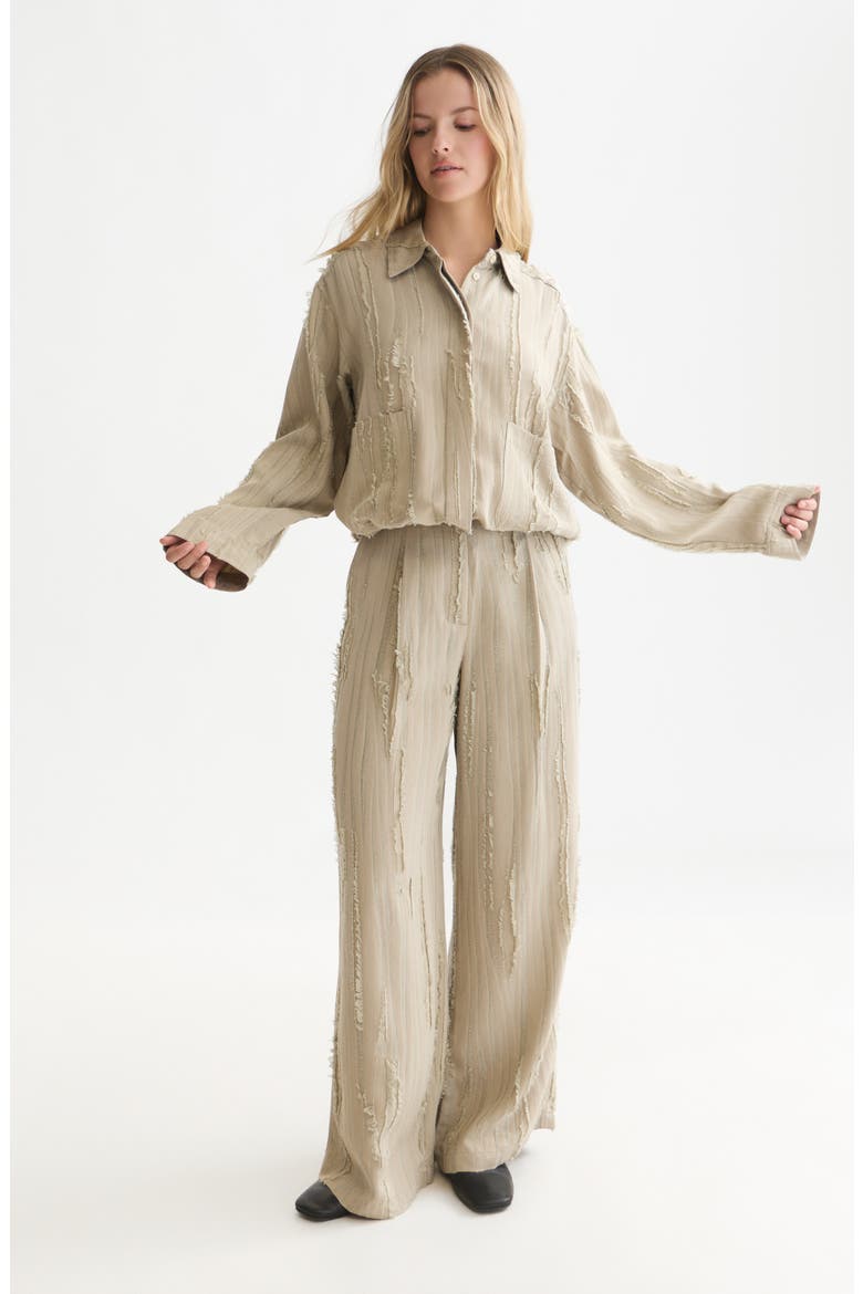 Eleni High Waist Wide Leg Fil Coupé Pants, Alternate, color, ALUMINUM
