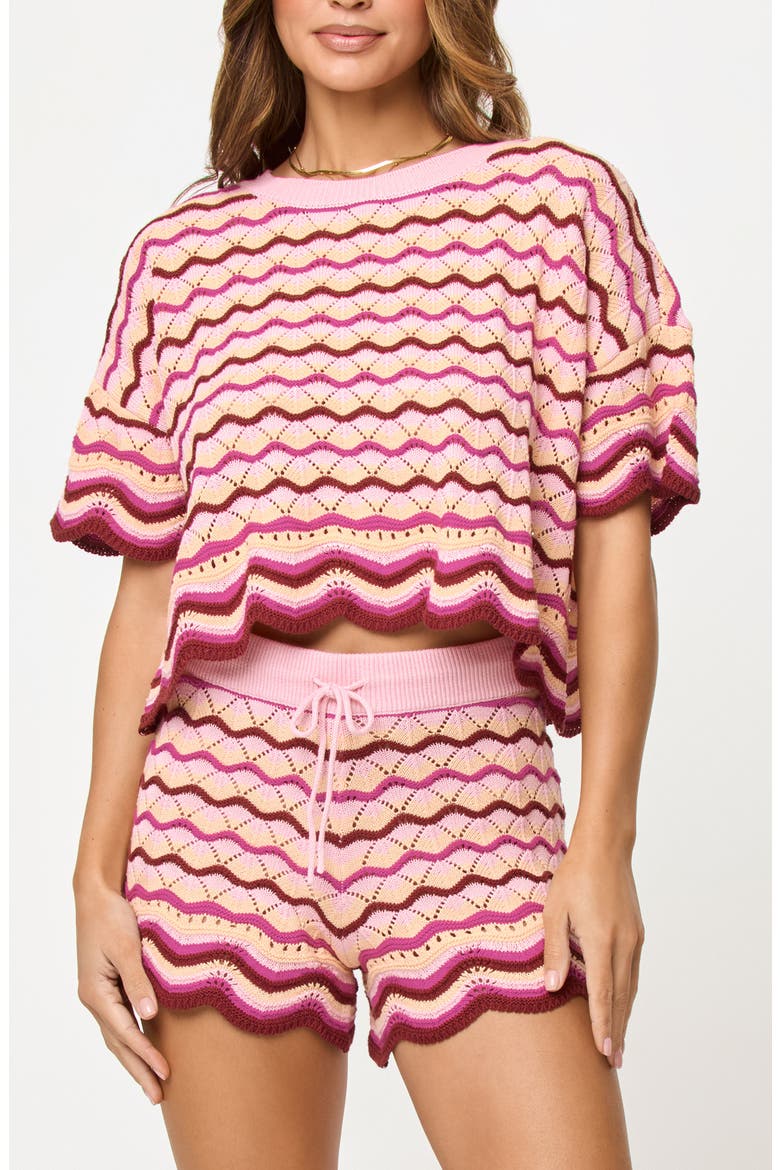 Sun Chaser Stripe Top, Main, color, BERRY SPRITZ