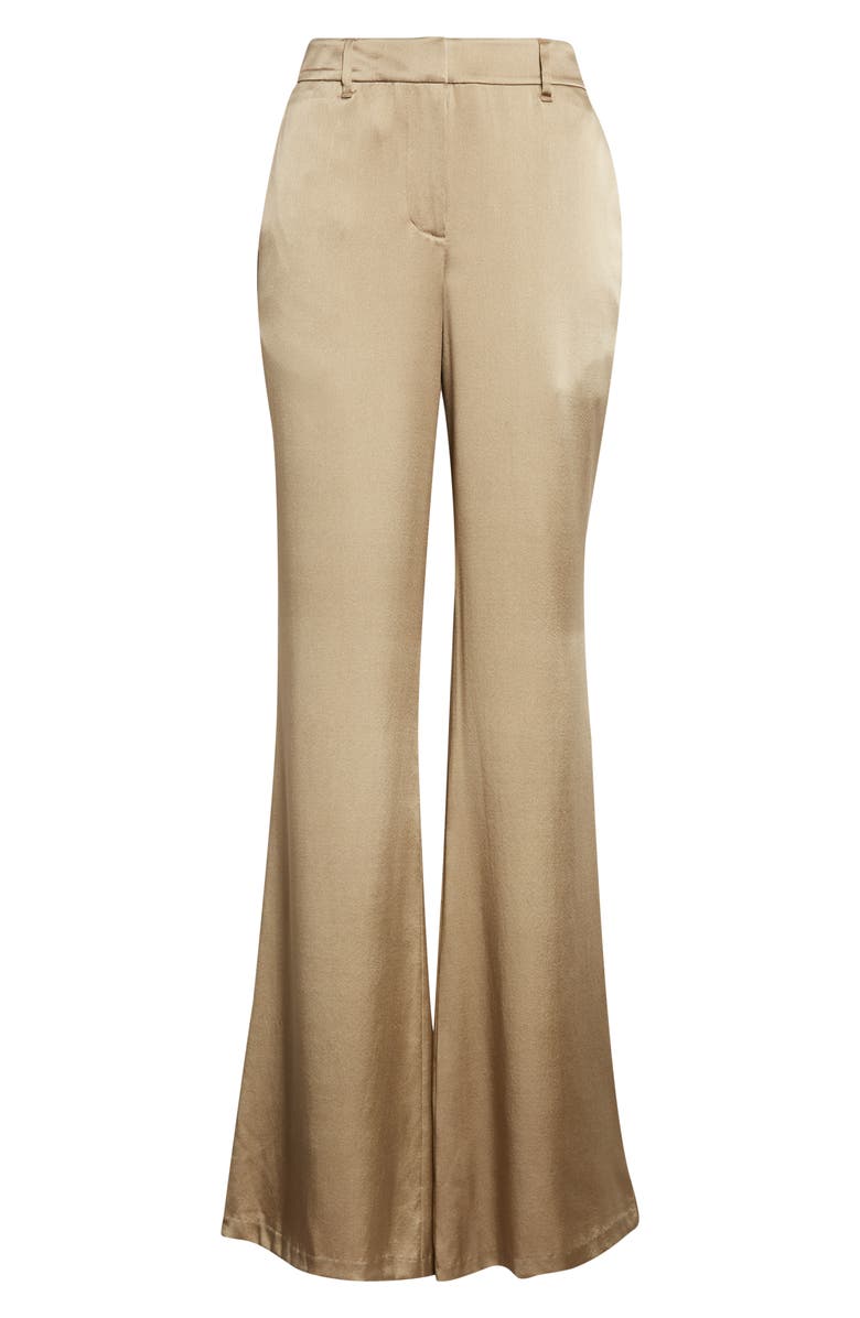 Ramy Brook Vivienne Silk Flare Leg Pants, Alternate, color, Safari
