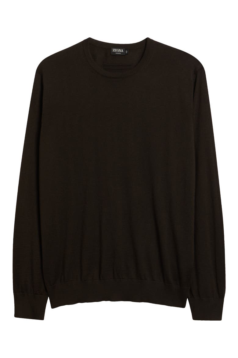Cashseta Mélange Cashmere & Silk Sweater, Alternate, color, DARK BROWN MELANGE