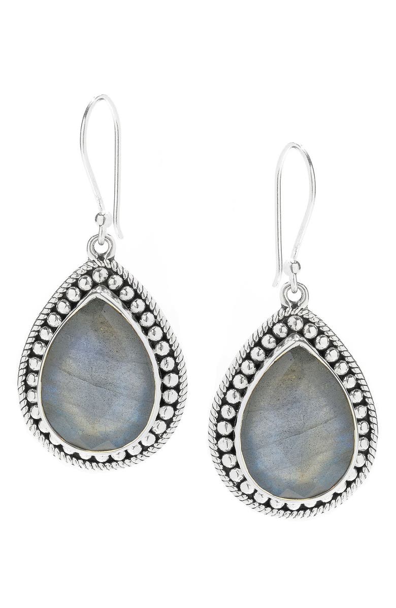 SAMUEL B. Labradorite Teardrop Earrings, Main, color, Grey
