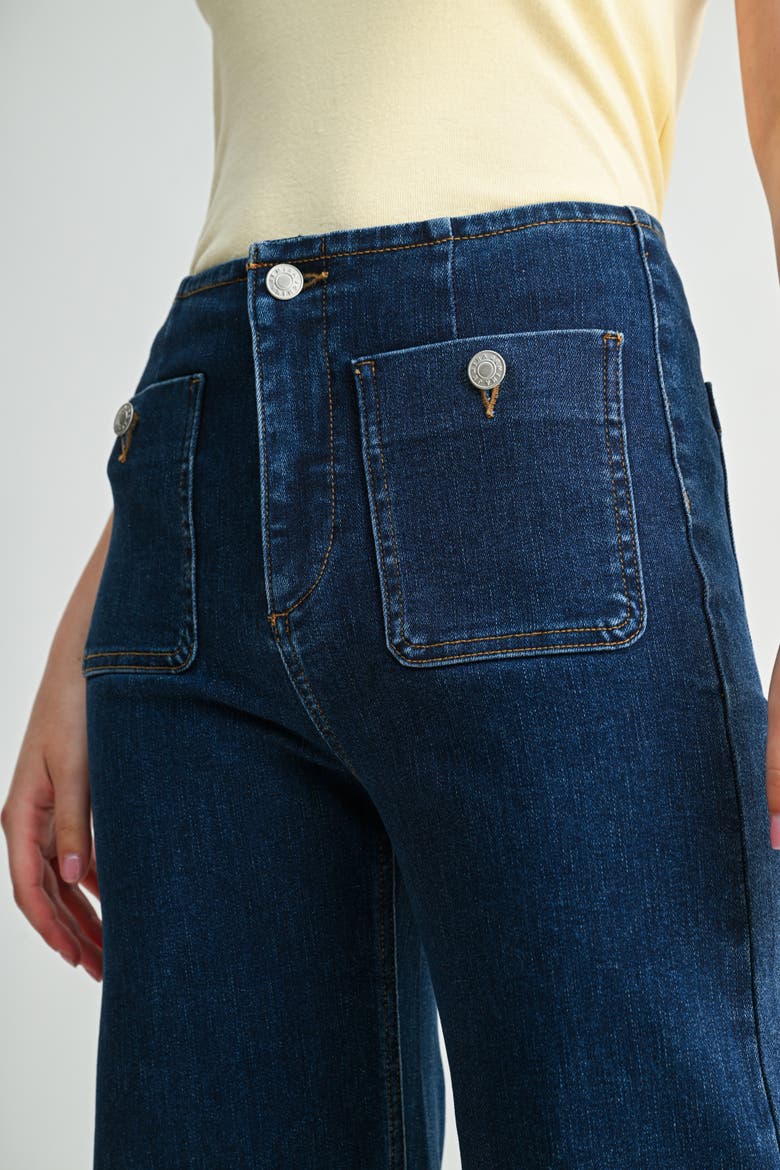 Blueprint Patch Pocket High Waist Straight Leg Jeans, Alternate, color, Dark Wash