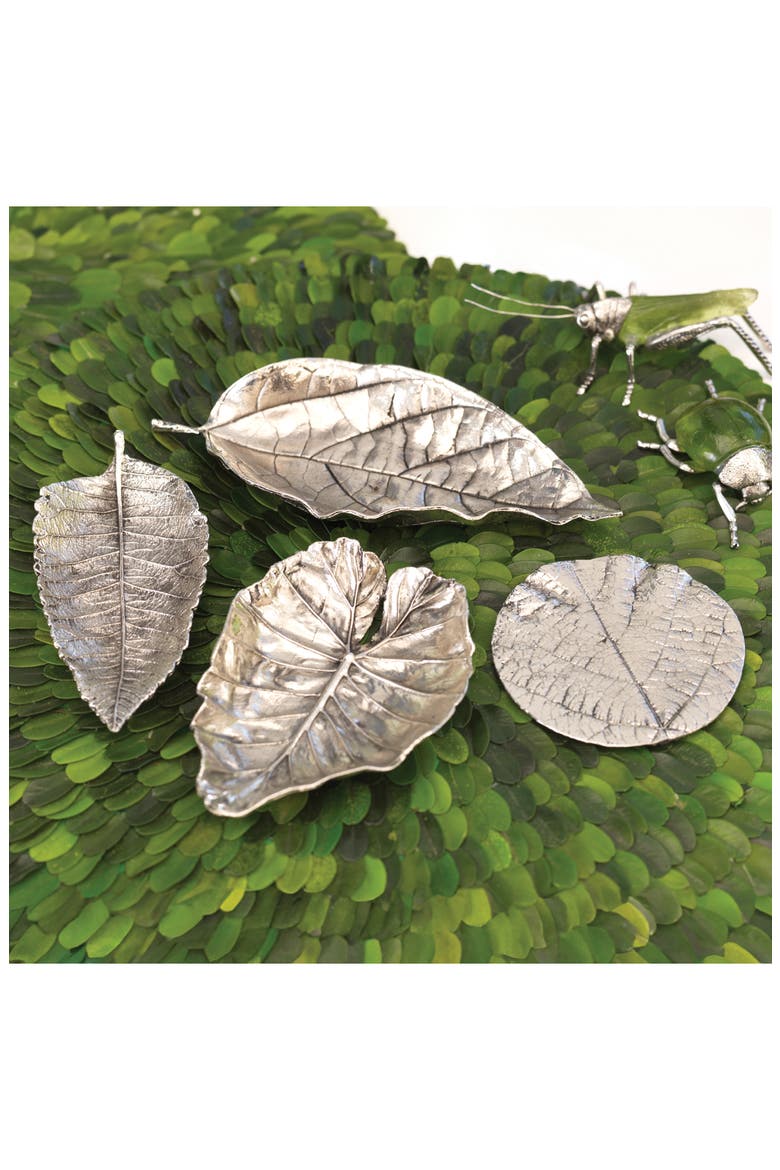 Osage 6-Piece Leaf Display Trays, Alternate, color, SILVER