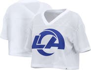 FANATICS Women's Fanatics White Los Angeles Rams Oversized Mesh Cropped V-Neck Jersey