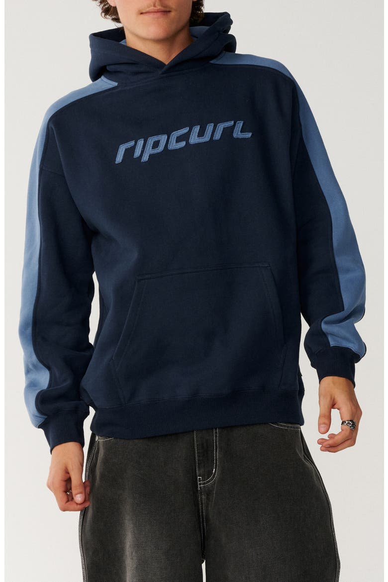 Archive Panel Cotton Blend Hoodie, Main, color, DARK NAVY
