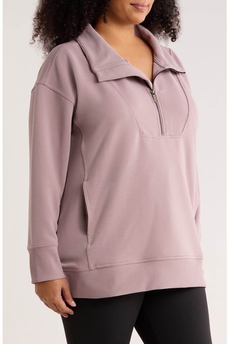 Kickback Ottoman Half Zip Tunic, Alternate, color, PURPLE DOVE