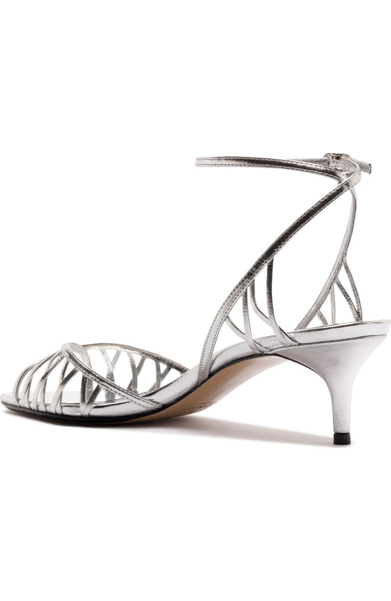 Alexandre Birman Solene Kitten Heel Cage Sandal, Alternate, color, Silver