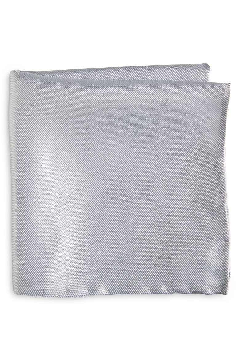 Big & Tall Silk Pocket Square, Main, color, NICKEL