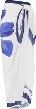 Milly Plumbago Placement Print Cover-Up Sarong