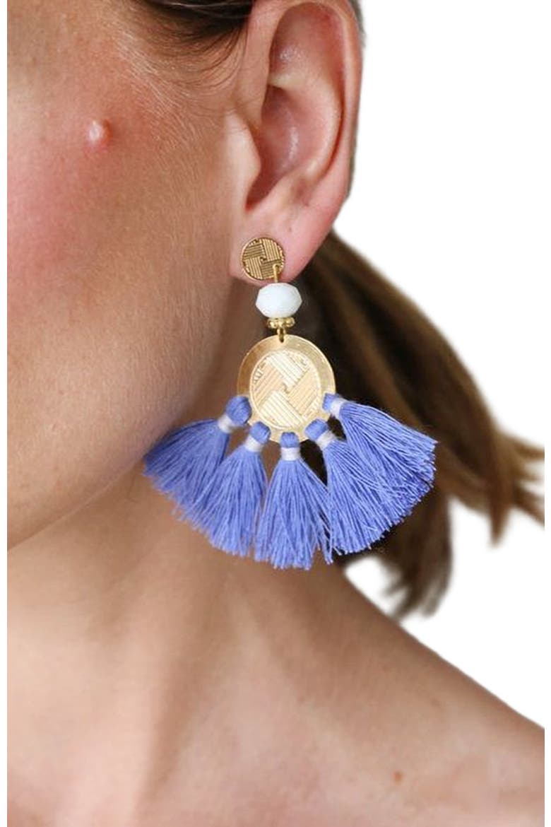 Sol Tassel Earring, Alternate, color, Periwinkle