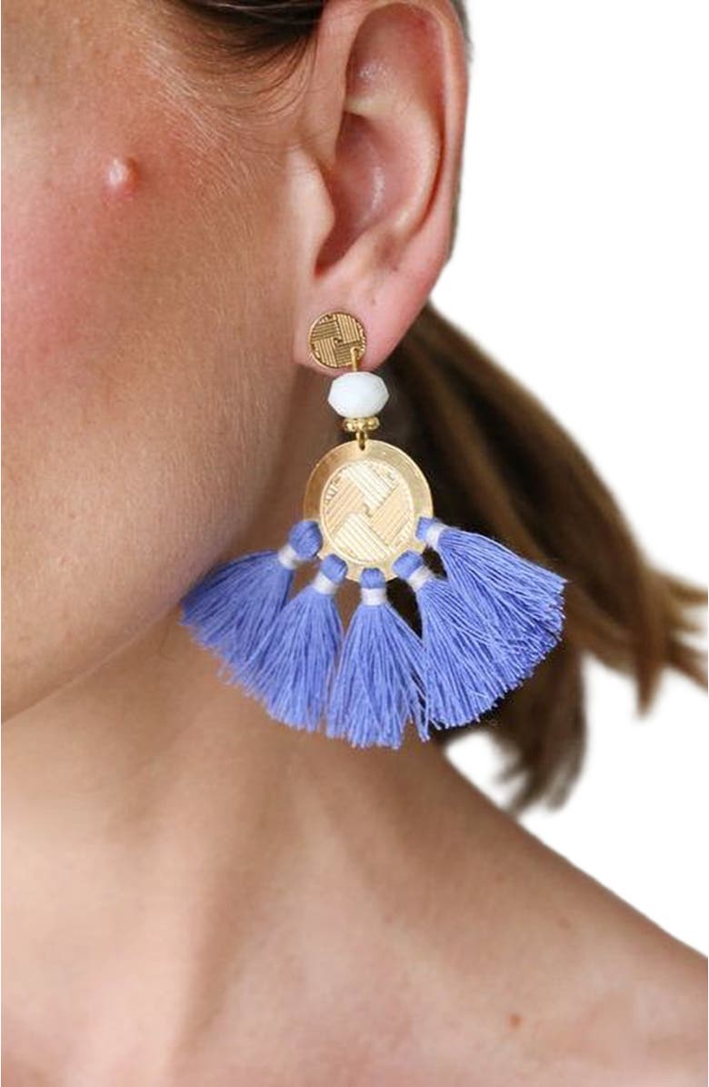 Fosterie Sol Tassel Earring, Alternate, color, Periwinkle