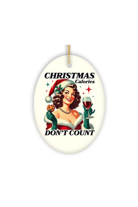 Christmas Calories Dont Count Retro Pinup Ornament