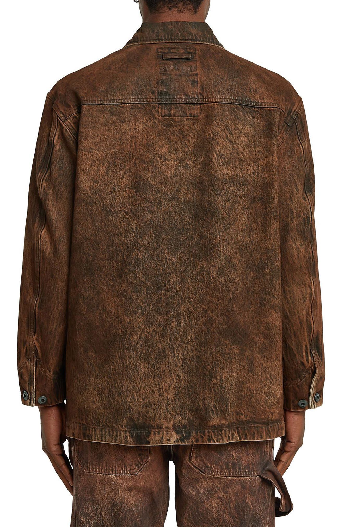 Leather Effect Cotton Denim Chore Jacket - image 2