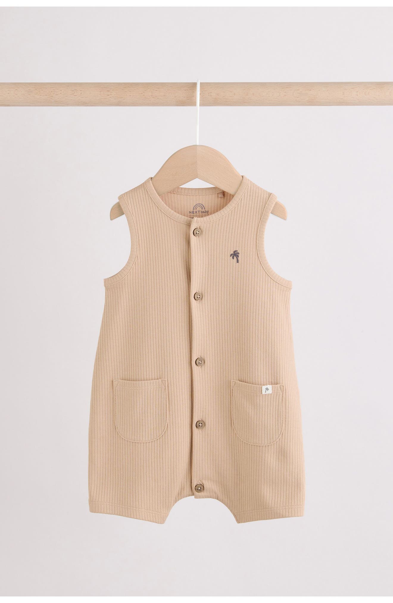 NEXT 3-Pack Rib Cotton Rompers — фото 6