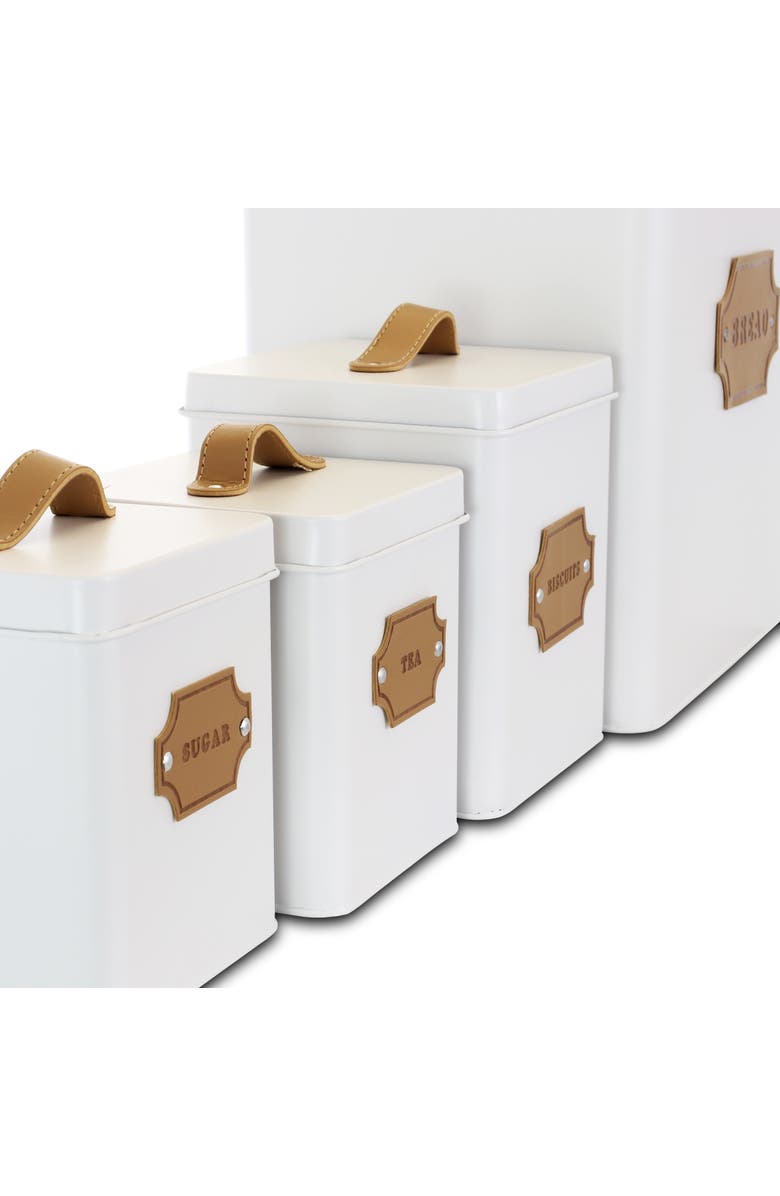 Megachef Kitchen Food Storage and Organization 5 Piece Canister Set, Alternate, color, White