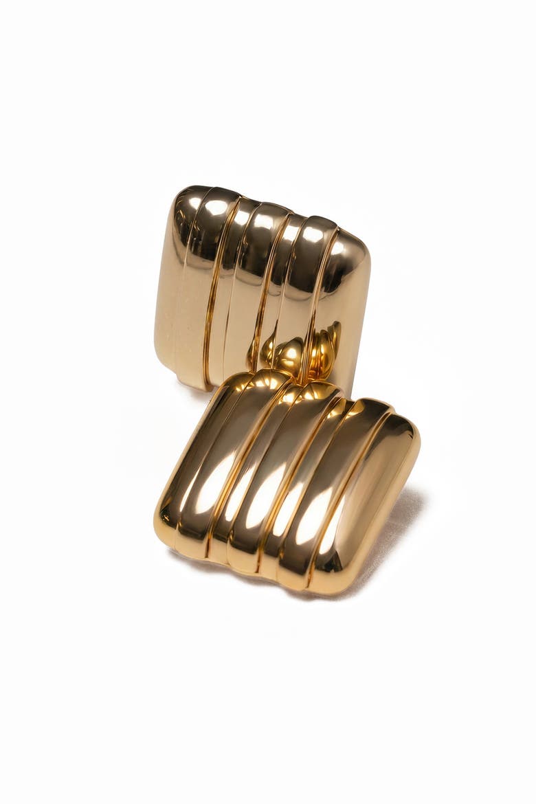 Sara Textured Earrings, Alternate, color, Gold