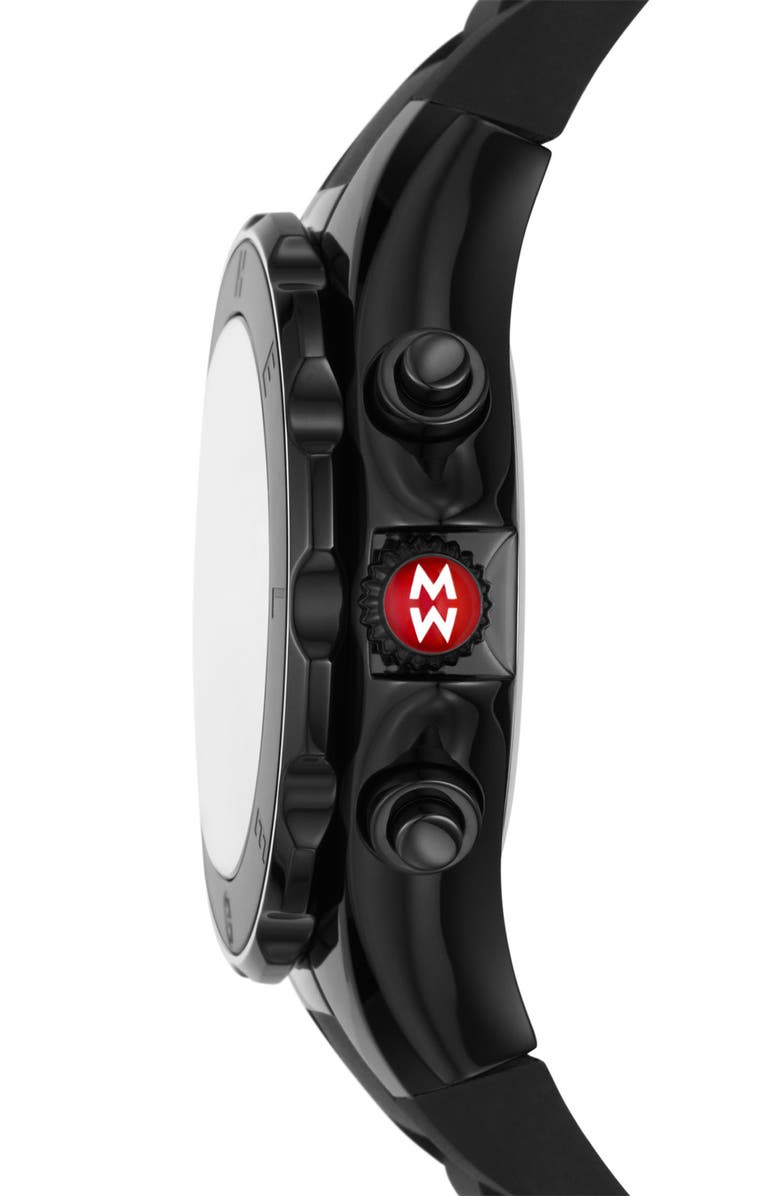 MICHELE Jellybean Chronograph Silicone Strap Watch, 38mm, Alternate, color,